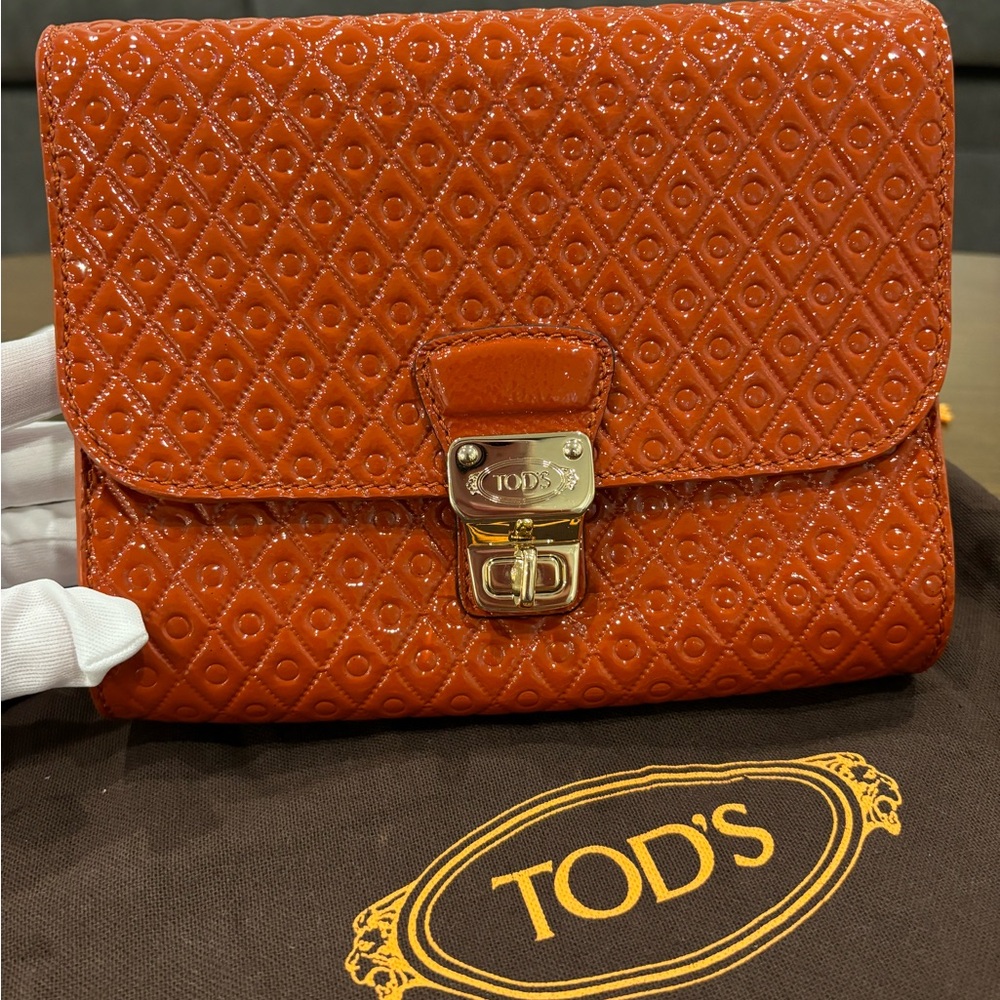 Tod’s Patent Leather Crossbody/Clutch Bag